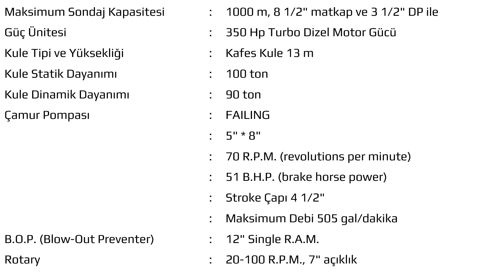 Makine DEMSU 1000 bilgi